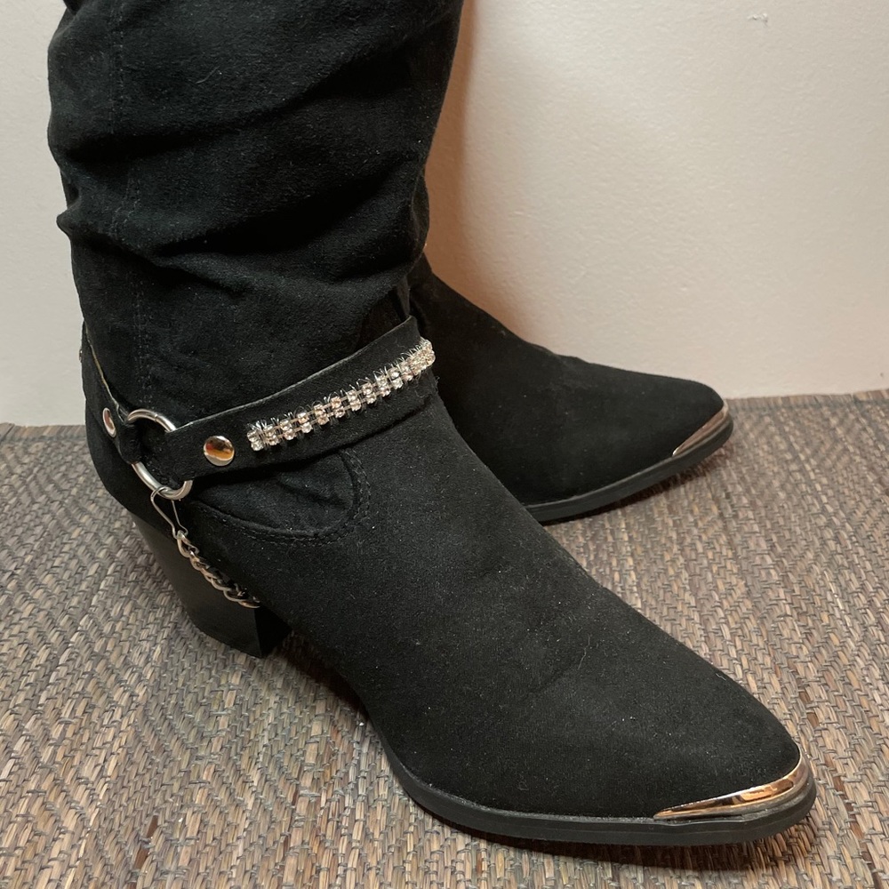 Dingo Women’s Black Rhinestone Cowboy Boots 10M - Picture 4 of 16
